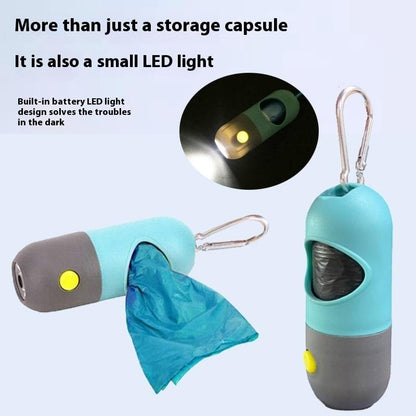 LED Dog Waste Bag Dispenser with Flashlight & Bag Roll