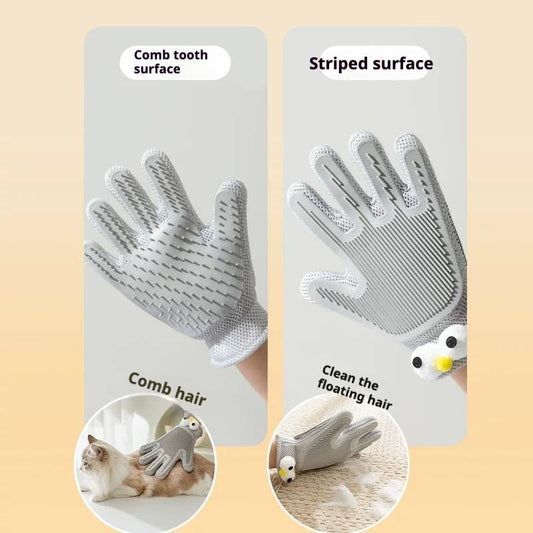 2-in-1 Double-Sided Pet Grooming Glove for Cats & Dogs