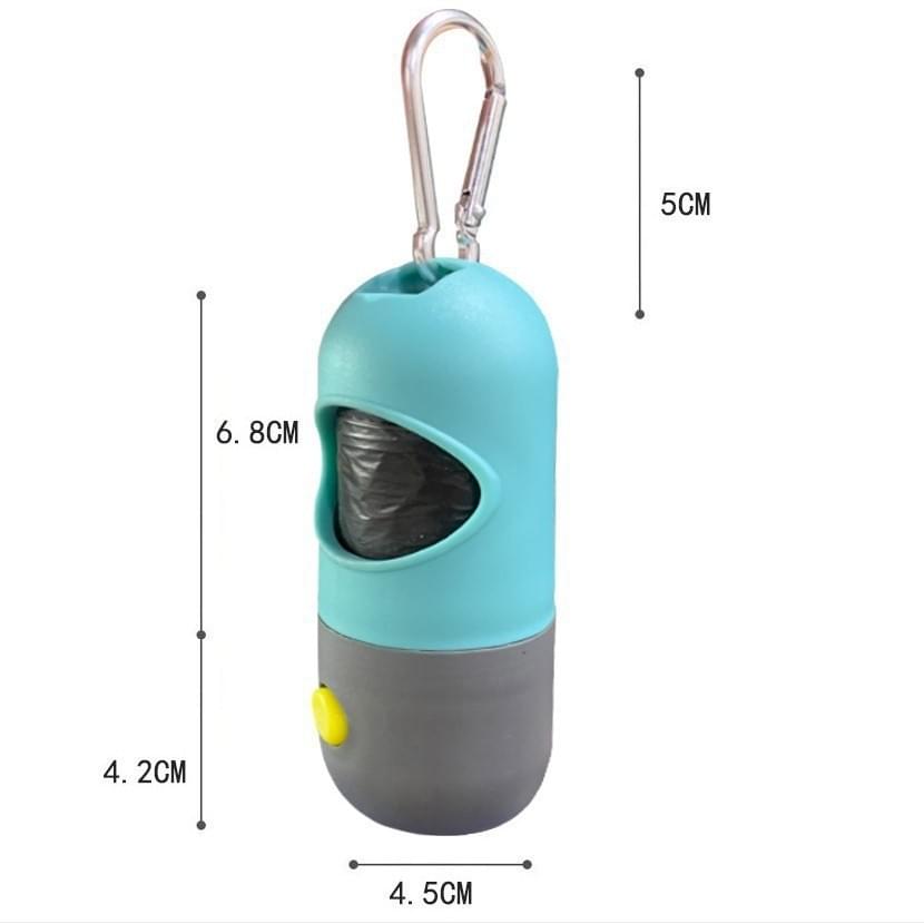 LED Dog Waste Bag Dispenser with Flashlight & Bag Roll