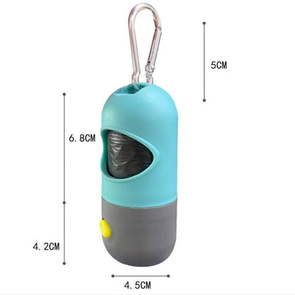 LED Dog Waste Bag Dispenser with Flashlight & Bag Roll