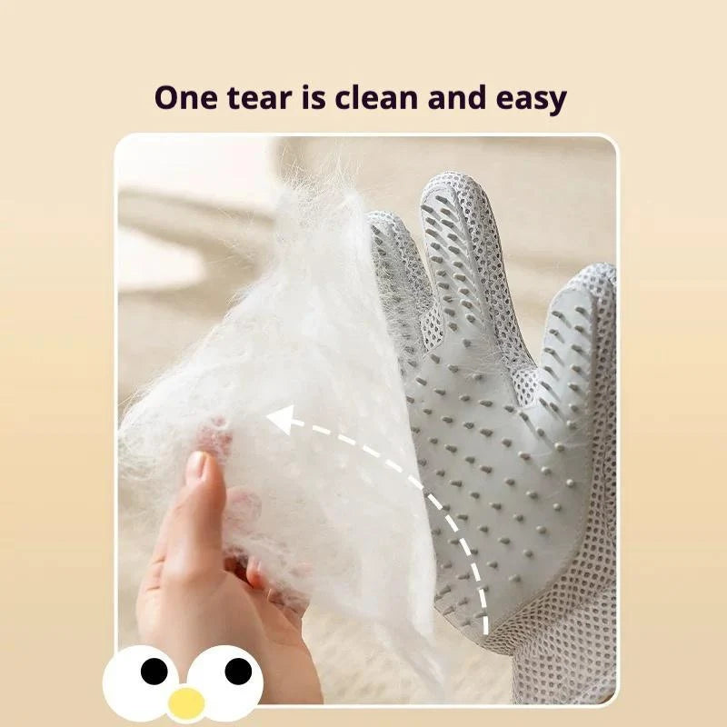 2-in-1 Double-Sided Pet Grooming Glove for Cats & Dogs